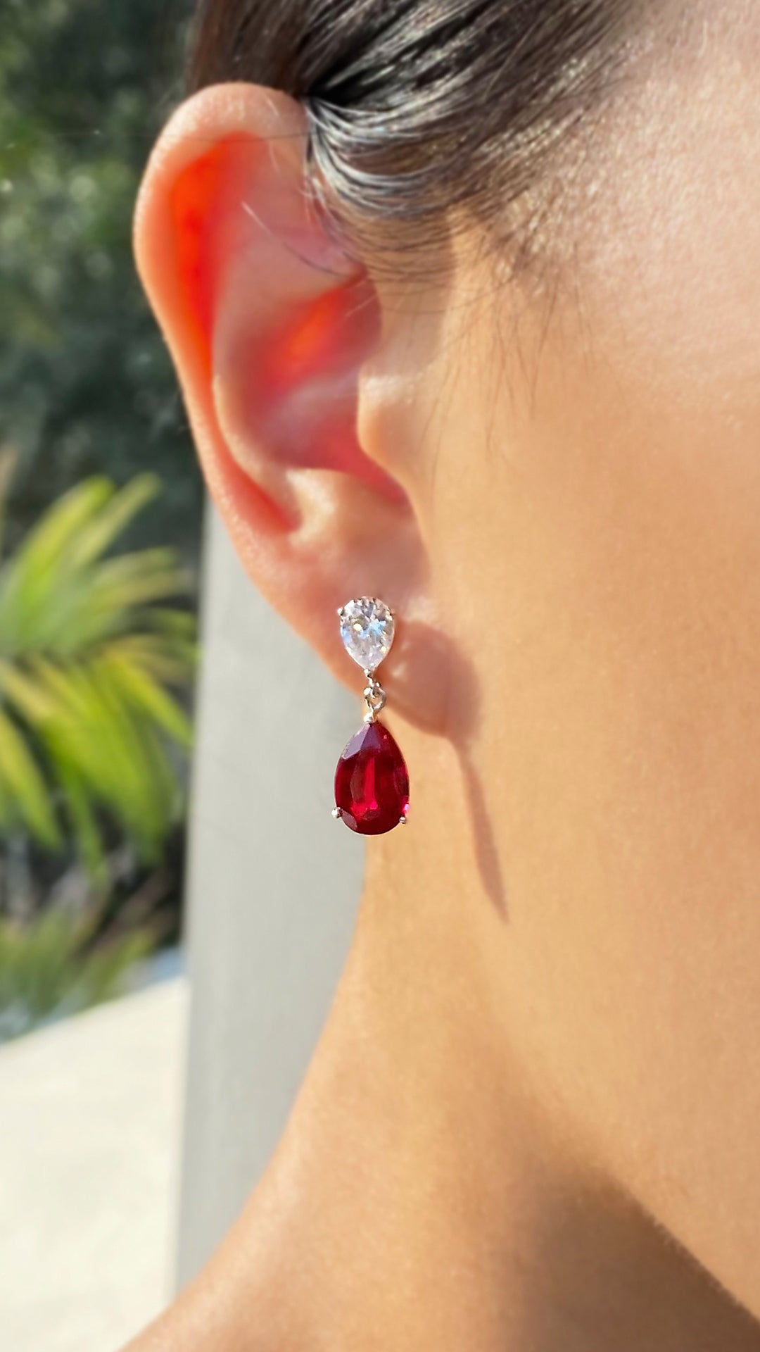 Red Garnet Gemstone Pave Earrings Sterling Silver. Burgundy Stone Jewelry.  Dark Red Garnet Dangle Drops. Junuary Birthstone. Evening - Etsy UK